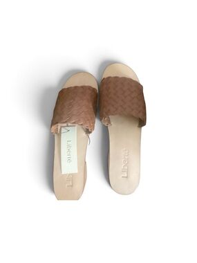 Liberté Woven Slide Sandals in Tan
